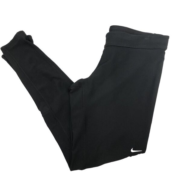 Nike Pants Womens Large Black Dri-FIT Running Leggings Zip Ankle Compression - Picture 2 of 16